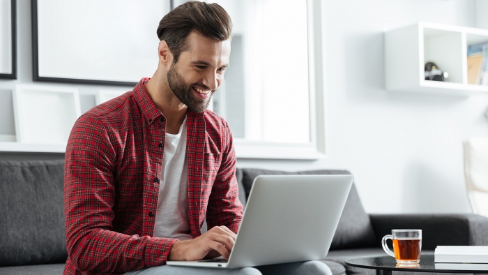 man with computer