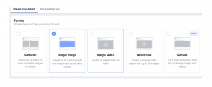 facebook ads new advert