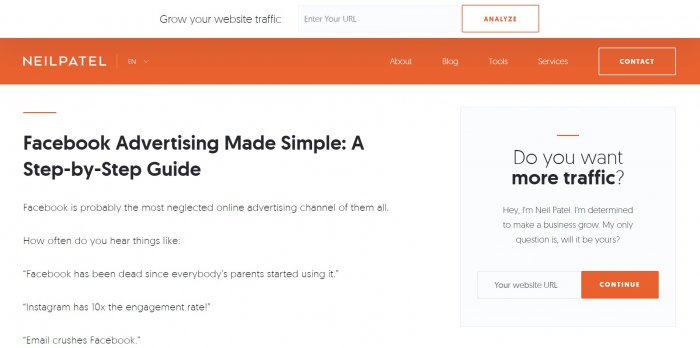 facebook neil patel guide