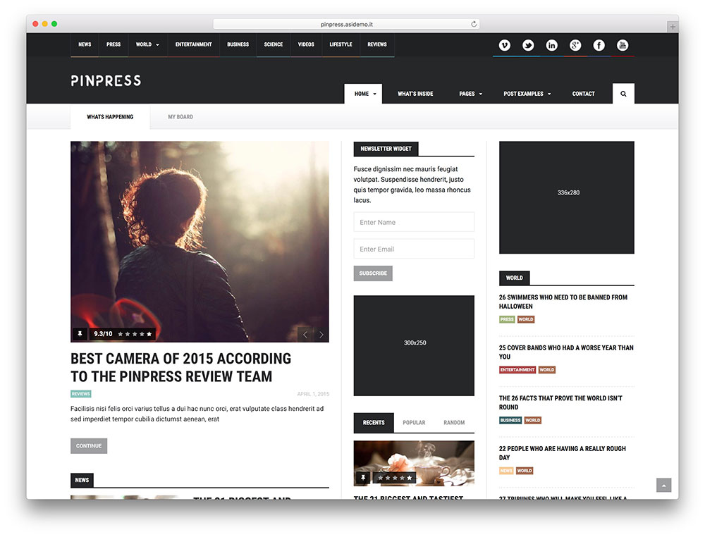 pinpress theme