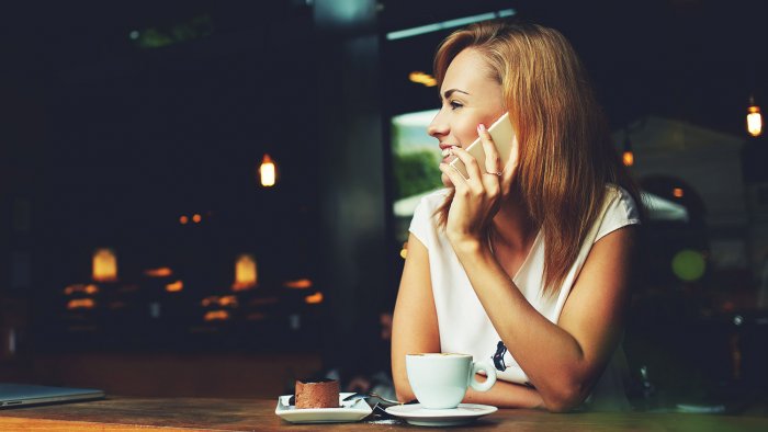 woman with smartphone