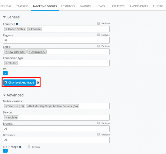 Affise Click-Level Fraud Prevention Tool