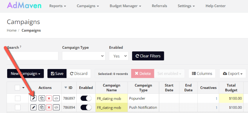 campaign blacklist and whitelist