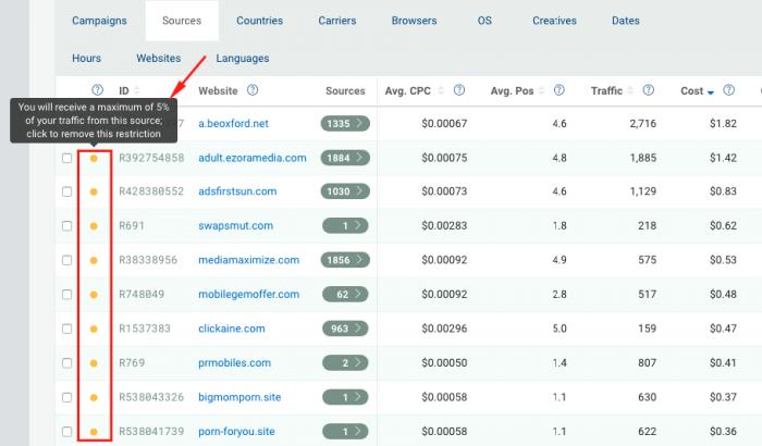 sources dashboard on plugrush