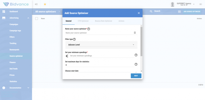 source optimizer on bidvance